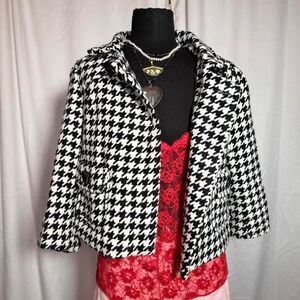 Last Kiss Houndstooth Coat – Women's S